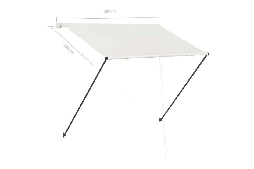 vidaXL 145922 Retractable Awning With Led 150x150cm Cream vidaXL 145922 Retractable Awning With Led 150x150cm Cream