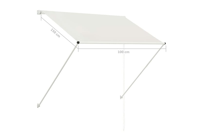vidaXL 145892 Retractable Awning 100x150cm Cream vidaXL 145892 Retractable Awning 100x150cm Cream