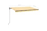 vidaXL 3069118 Manual Retractable Awning 450x300cm Yellow And White vidaXL 3069118 Manual Retractable Awning 450x300cm Yellow And White