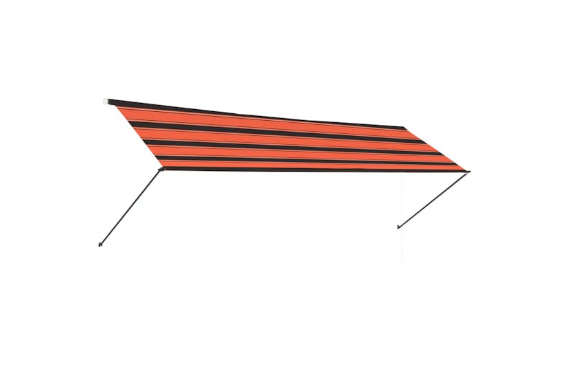vidaXL 145932 Retractable Awning With Led 300x150cm Orange And Brown vidaXL 145932 Retractable Awning With Led 300x150cm Orange And Brown