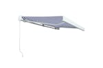 vidaXL 3052668 Manual Cassette Awning 300x250cm Blue And White vidaXL 3052668 Manual Cassette Awning 300x250cm Blue And White
