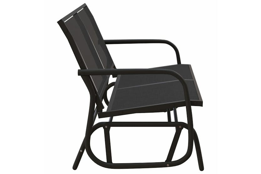vidaXL 362708 Garden Glider Bench Black 120.5x76x86.5cm Textilene&steel vidaXL 362708 Garden Glider Bench Black 120.5x76x86.5cm Textilene&steel