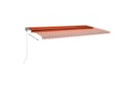 vidaXL 3069800 Freestanding Manual Retractable Awning 600x300cm Orange/brown vidaXL 3069800 Freestanding Manual Retractable Awning 600x300cm Orange/brown