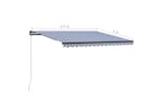 vidaXL 3055194 Manual Retractable Awning 450x300cm Blue And White vidaXL 3055194 Manual Retractable Awning 450x300cm Blue And White