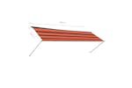vidaXL 145932 Retractable Awning With Led 300x150cm Orange And Brown vidaXL 145932 Retractable Awning With Led 300x150cm Orange And Brown