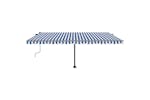 vidaXL 3069776 Freestanding Manual Retractable Awning 500x300cm Blue/white vidaXL 3069776 Freestanding Manual Retractable Awning 500x300cm Blue/white