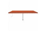 vidaXL 3069805 Manual Retractable Awning With Led 600x300cm Orange And Brown vidaXL 3069805 Manual Retractable Awning With Led 600x300cm Orange And Brown