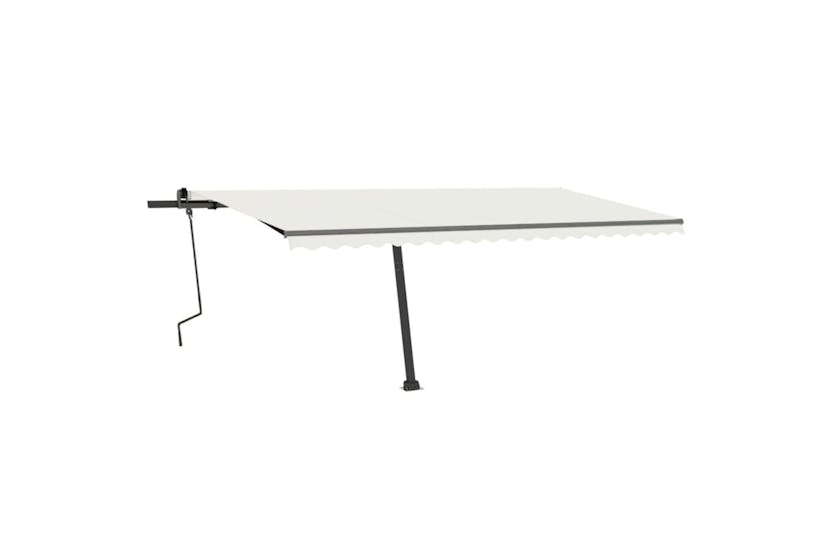 vidaXL 3069777 Freestanding Manual Retractable Awning 500x300cm Cream vidaXL 3069777 Freestanding Manual Retractable Awning 500x300cm Cream
