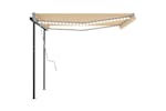 vidaXL 3070223 Manual Retractable Awning With Led 4x3.5 M Yellow And White vidaXL 3070223 Manual Retractable Awning With Led 4x3.5 M Yellow And White