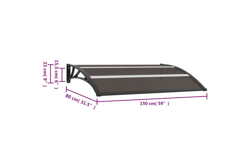 vidaXL 144824 Door Canopy Black 150x80cm Pc vidaXL 144824 Door Canopy Black 150x80cm Pc