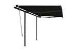 vidaXL 3070099 Manual Retractable Awning With Posts 3x2.5 M Anthracite vidaXL 3070099 Manual Retractable Awning With Posts 3x2.5 M Anthracite