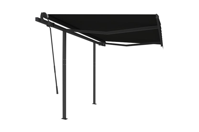 vidaXL 3070099 Manual Retractable Awning With Posts 3x2.5 M Anthracite vidaXL 3070099 Manual Retractable Awning With Posts 3x2.5 M Anthracite
