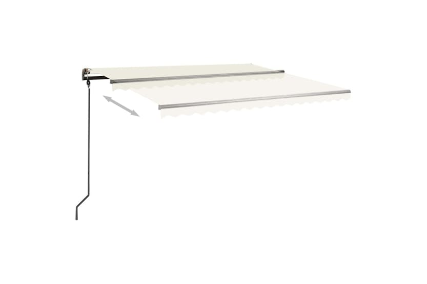 vidaXL 3070157 Manual Retractable Awning With Posts 4.5x3 M Cream vidaXL 3070157 Manual Retractable Awning With Posts 4.5x3 M Cream