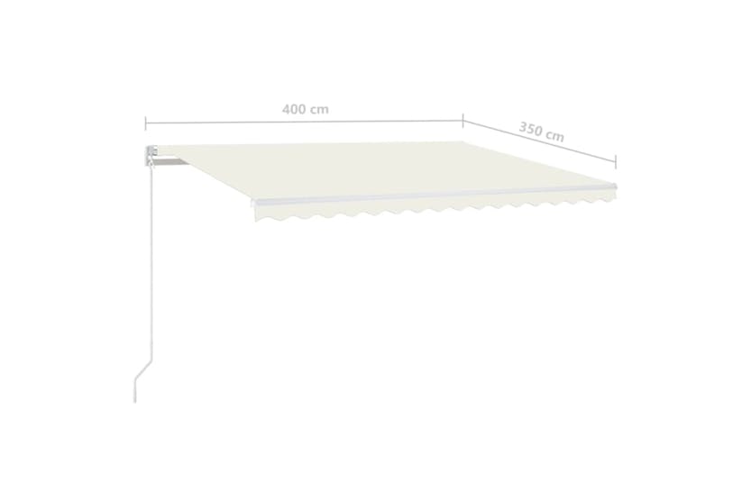 vidaXL 3068982 Manual Retractable Awning With Led 400x350cm Cream vidaXL 3068982 Manual Retractable Awning With Led 400x350cm Cream