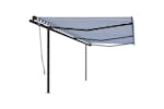 vidaXL 3070196 Manual Retractable Awning With Posts 6x3 M Blue And White vidaXL 3070196 Manual Retractable Awning With Posts 6x3 M Blue And White