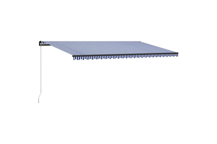 Vidaxl Manual Retractable Awning 600x300 Cm Blue And White Vidaxl Manual Retractable Awning 600x300 Cm Blue And White