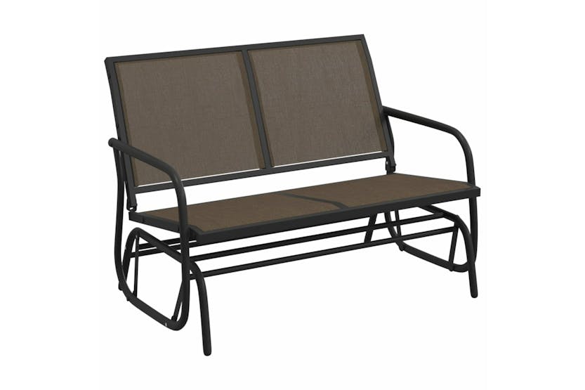 vidaXL 362709 Garden Glider Bench Brown120.5x76x86.5cm Textilene&steel vidaXL 362709 Garden Glider Bench Brown120.5x76x86.5cm Textilene&steel