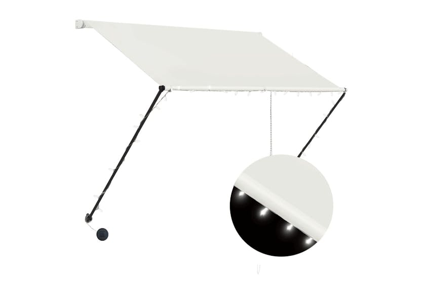 vidaXL 145921 Retractable Awning With Led 100x150cm Cream vidaXL 145921 Retractable Awning With Led 100x150cm Cream