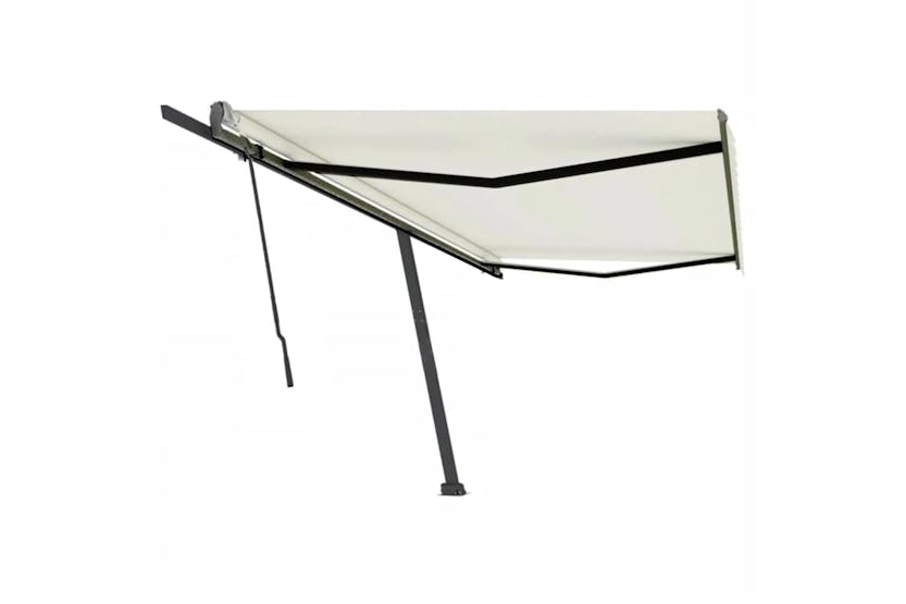 vidaXL 3069777 Freestanding Manual Retractable Awning 500x300cm Cream vidaXL 3069777 Freestanding Manual Retractable Awning 500x300cm Cream