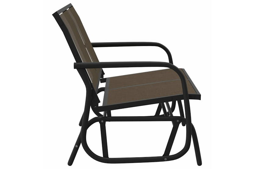 vidaXL 362709 Garden Glider Bench Brown120.5x76x86.5cm Textilene&steel vidaXL 362709 Garden Glider Bench Brown120.5x76x86.5cm Textilene&steel