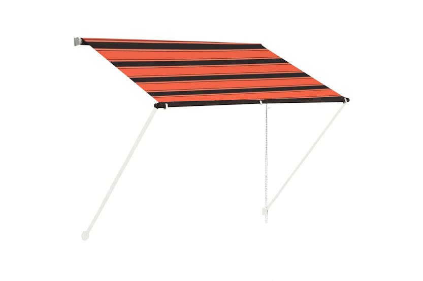 vidaXL 145893 Retractable Awning 100x150cm Orange And Brown vidaXL 145893 Retractable Awning 100x150cm Orange And Brown