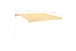 vidaXL 3070223 Manual Retractable Awning With Led 4x3.5 M Yellow And White vidaXL 3070223 Manual Retractable Awning With Led 4x3.5 M Yellow And White