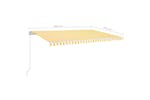 vidaXL 3069018 Manual Retractable Awning 500x350cm Yellow And White vidaXL 3069018 Manual Retractable Awning 500x350cm Yellow And White