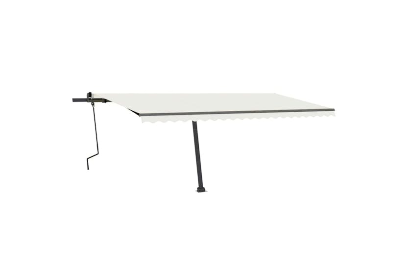 vidaXL 3069857 Freestanding Manual Retractable Awning 500x350cm Cream vidaXL 3069857 Freestanding Manual Retractable Awning 500x350cm Cream
