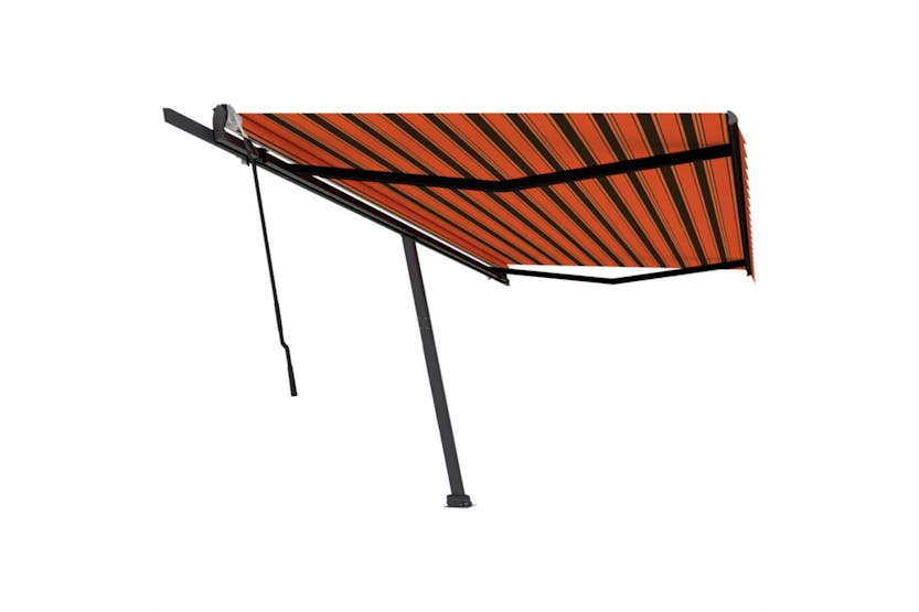 vidaXL 3069860 Freestanding Manual Retractable Awning 500x350cm Orange/brown vidaXL 3069860 Freestanding Manual Retractable Awning 500x350cm Orange/brown
