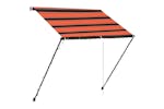 vidaXL 145929 Retractable Awning With Led 150x150cm Orange And Brown vidaXL 145929 Retractable Awning With Led 150x150cm Orange And Brown