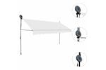 vidaXL 145875 Manual Retractable Awning With Led 400cm Cream vidaXL 145875 Manual Retractable Awning With Led 400cm Cream