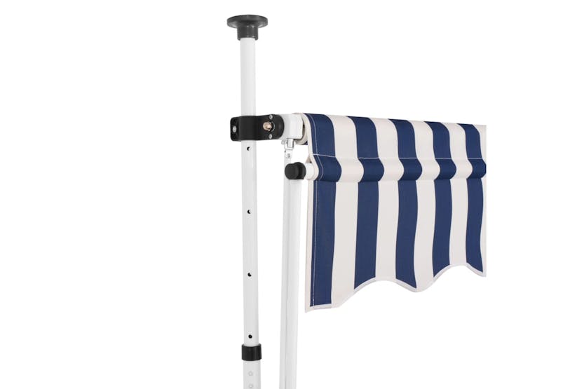 vidaXL 43222 Manual Retractable Awning 300cm Blue And White Stripes vidaXL 43222 Manual Retractable Awning 300cm Blue And White Stripes