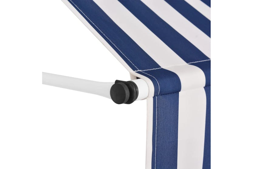 vidaXL 43222 Manual Retractable Awning 300cm Blue And White Stripes vidaXL 43222 Manual Retractable Awning 300cm Blue And White Stripes