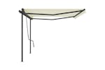vidaXL 3070177 Manual Retractable Awning With Posts 5x3 M Cream vidaXL 3070177 Manual Retractable Awning With Posts 5x3 M Cream