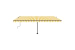 vidaXL 3069858 Freestanding Manual Retractable Awning 500x350cm Yellow/white vidaXL 3069858 Freestanding Manual Retractable Awning 500x350cm Yellow/white