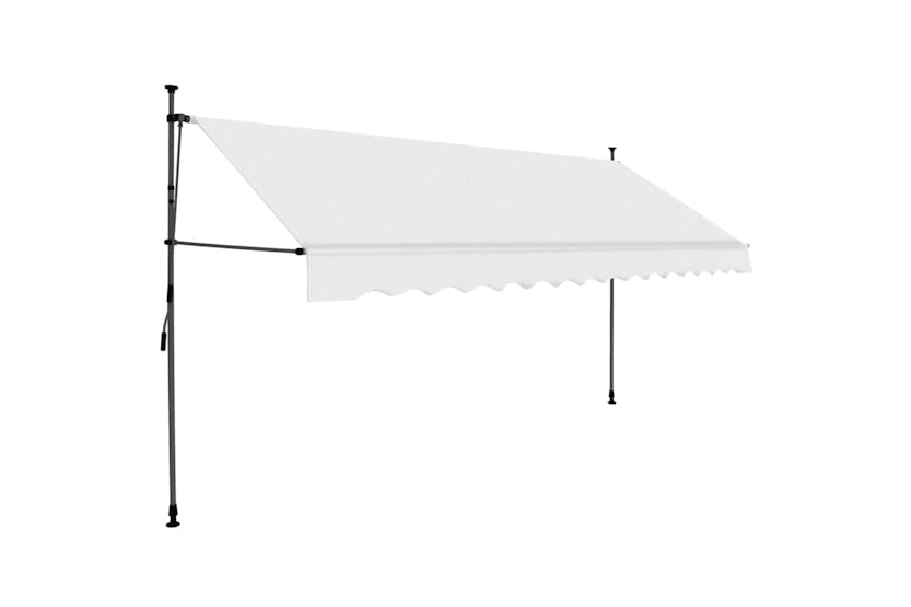 vidaXL 145875 Manual Retractable Awning With Led 400cm Cream vidaXL 145875 Manual Retractable Awning With Led 400cm Cream