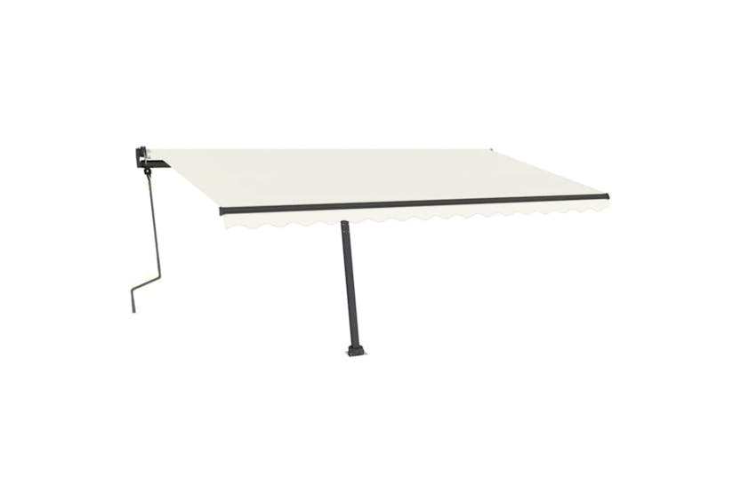 vidaXL 3069837 Freestanding Manual Retractable Awning 450x350cm Cream vidaXL 3069837 Freestanding Manual Retractable Awning 450x350cm Cream