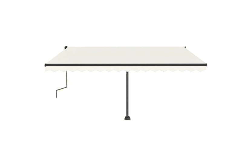 vidaXL 3069837 Freestanding Manual Retractable Awning 450x350cm Cream vidaXL 3069837 Freestanding Manual Retractable Awning 450x350cm Cream