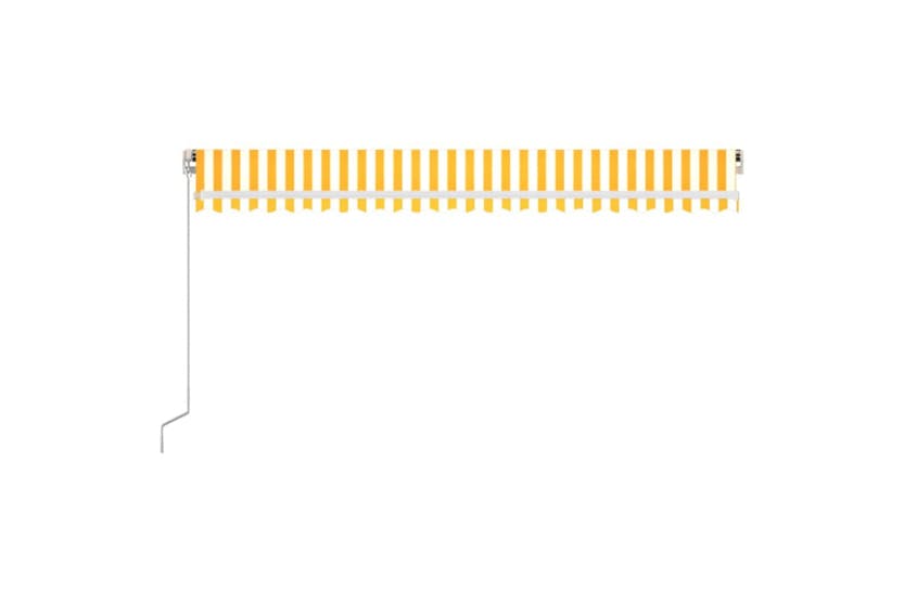 vidaXL 3069018 Manual Retractable Awning 500x350cm Yellow And White vidaXL 3069018 Manual Retractable Awning 500x350cm Yellow And White