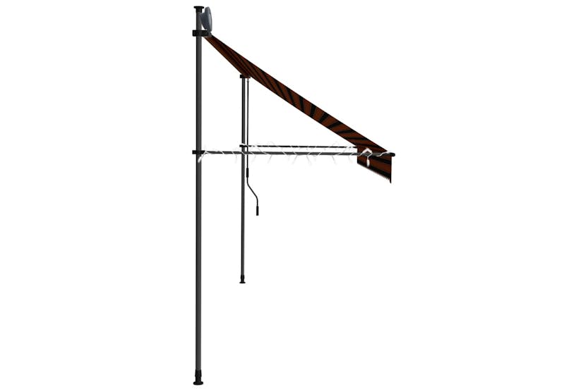 vidaXL 145881 Manual Retractable Awning With Led 350cm Orange And Brown vidaXL 145881 Manual Retractable Awning With Led 350cm Orange And Brown