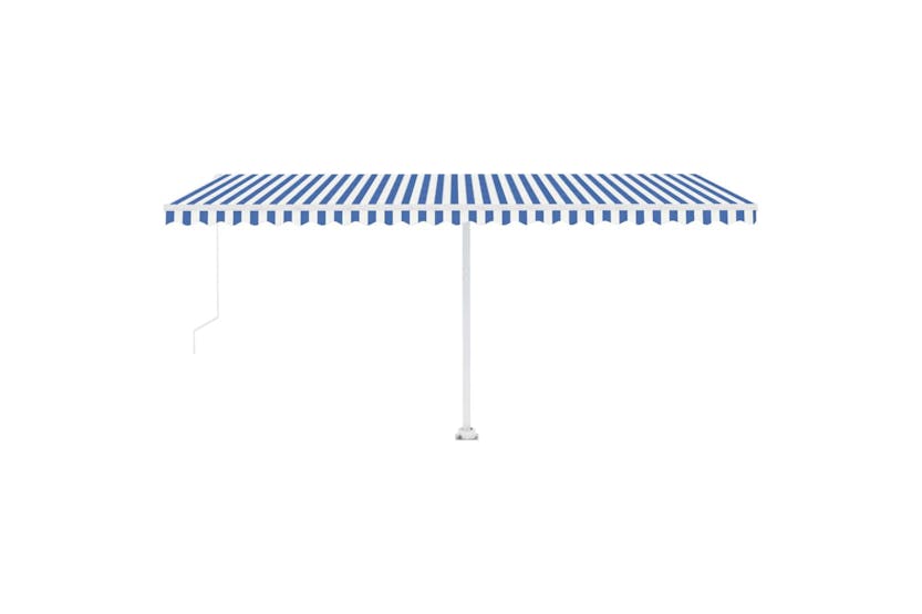 vidaXL 3069656 Freestanding Manual Retractable Awning 500x350cm Blue/white vidaXL 3069656 Freestanding Manual Retractable Awning 500x350cm Blue/white
