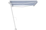 vidaXL 3069616 Freestanding Manual Retractable Awning 400x350cm Blue/white vidaXL 3069616 Freestanding Manual Retractable Awning 400x350cm Blue/white