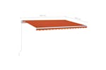 vidaXL 3068985 Manual Retractable Awning With Led 400x350cm Orange And Brown vidaXL 3068985 Manual Retractable Awning With Led 400x350cm Orange And Brown