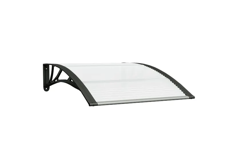 vidaXL 153588 Door Canopy Black And Transparent 100x80cm Polycarbonate vidaXL 153588 Door Canopy Black And Transparent 100x80cm Polycarbonate