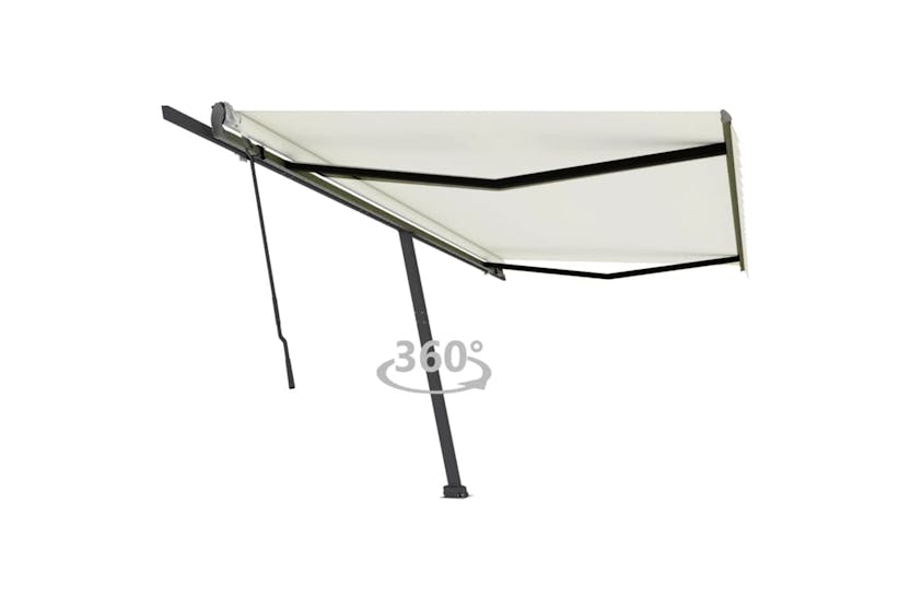 vidaXL 3069857 Freestanding Manual Retractable Awning 500x350cm Cream vidaXL 3069857 Freestanding Manual Retractable Awning 500x350cm Cream