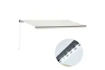 Vidaxl Manual Retractable Awning With Led 600x300 Cm Cream Vidaxl Manual Retractable Awning With Led 600x300 Cm Cream