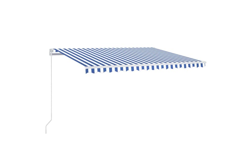 vidaXL 3068976 Manual Retractable Awning 400x350cm Blue And White vidaXL 3068976 Manual Retractable Awning 400x350cm Blue And White