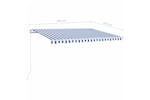 vidaXL 3068976 Manual Retractable Awning 400x350cm Blue And White vidaXL 3068976 Manual Retractable Awning 400x350cm Blue And White