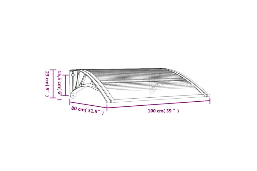 vidaXL 153590 Door Canopy Black 100x80cm Polycarbonate vidaXL 153590 Door Canopy Black 100x80cm Polycarbonate