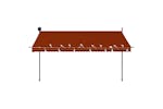 vidaXL 145881 Manual Retractable Awning With Led 350cm Orange And Brown vidaXL 145881 Manual Retractable Awning With Led 350cm Orange And Brown
